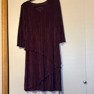 Connected Apparel Asymmetrical Plum Dress